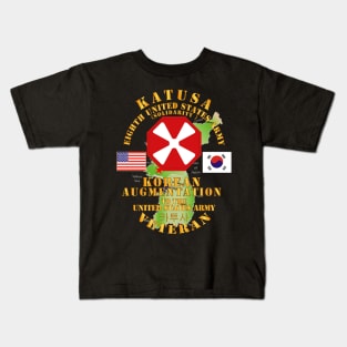 KATUSA - 8th Army w Korea Map Green Kids T-Shirt